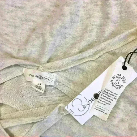 Treasure & Bond V-Neck Dolman Sleeve Pullover Beige Light Oatmeal Heather - Picture 5 of 6